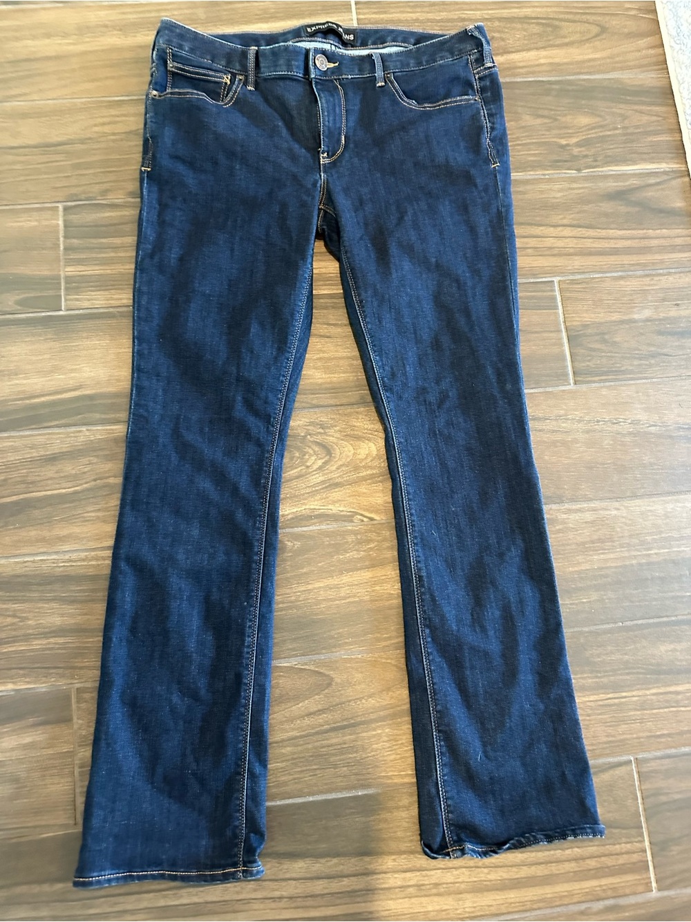 Women's Express Dark Blue Barely Boot low rise Jeans 14R
